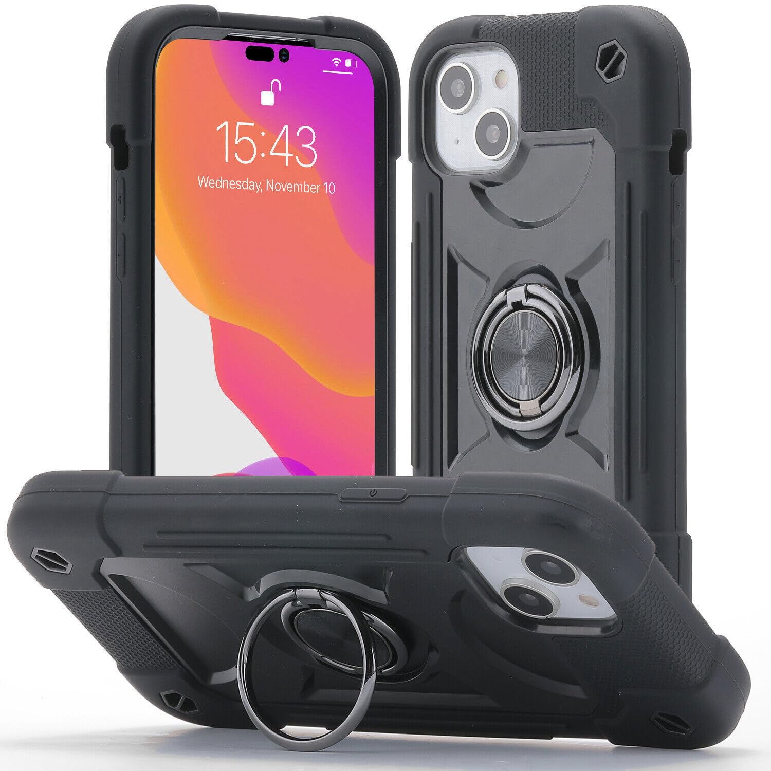 Coque iPhone 14 Pro silicone noir antichoc rigide - 8