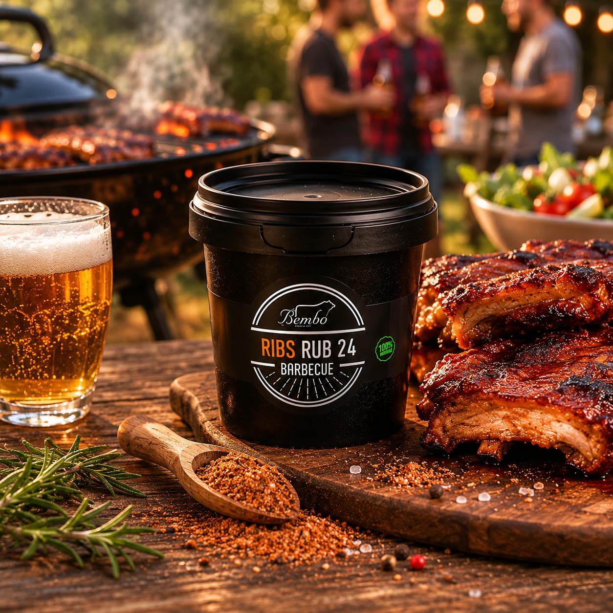American BBQ Box Bembo – Set 3 Rub BBQ Premium per Chicken (100 g), Ribs (100 g) e Pork (100g) – Spezie Barbecue Americano per Pollo, Costine e Maiale – Kit BBQ per Griglia e Forno