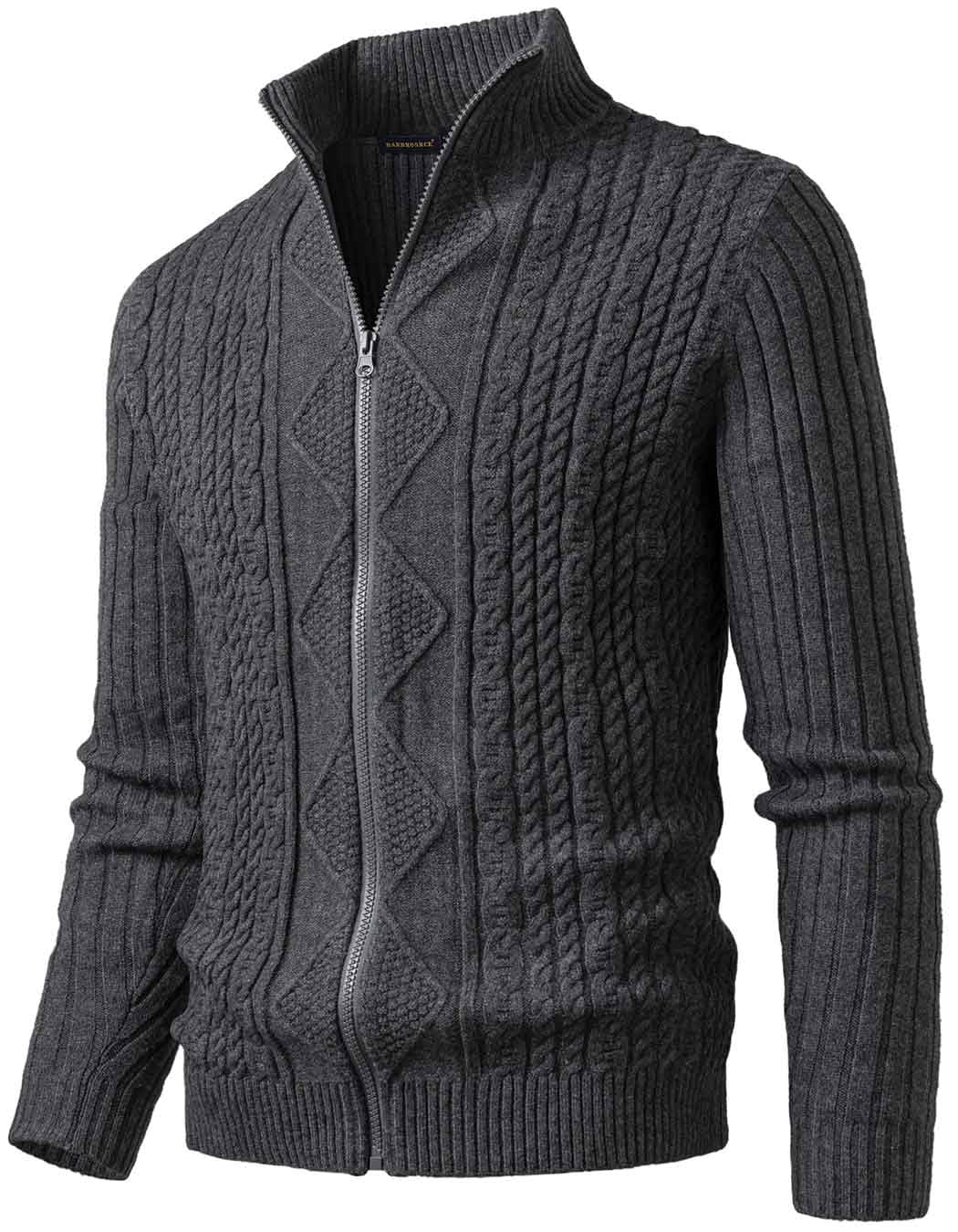 Uomo Cardigan Giacca Maglia a Cavo Manica Felpa con Zip Caldo Invernale Cappotti Maglione Casual Slim Leggero Pullover