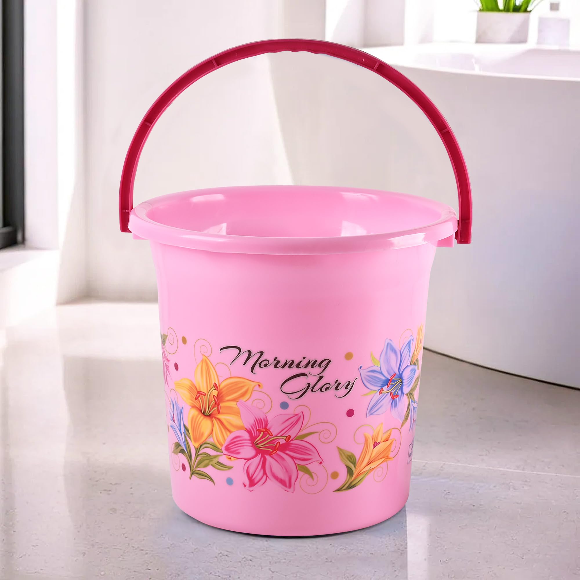 Kuber Industries Bucket (18 LTR) Water Bucket for Bathroom | Plastic Bucket for Kitchen | Balti for Bathroom | Bucket for Daily Use | Portable Bucket | Printed Water Storage Bucket | Pink (B0D7VD225R) Amazon Price History, Amazon Price Tracker
