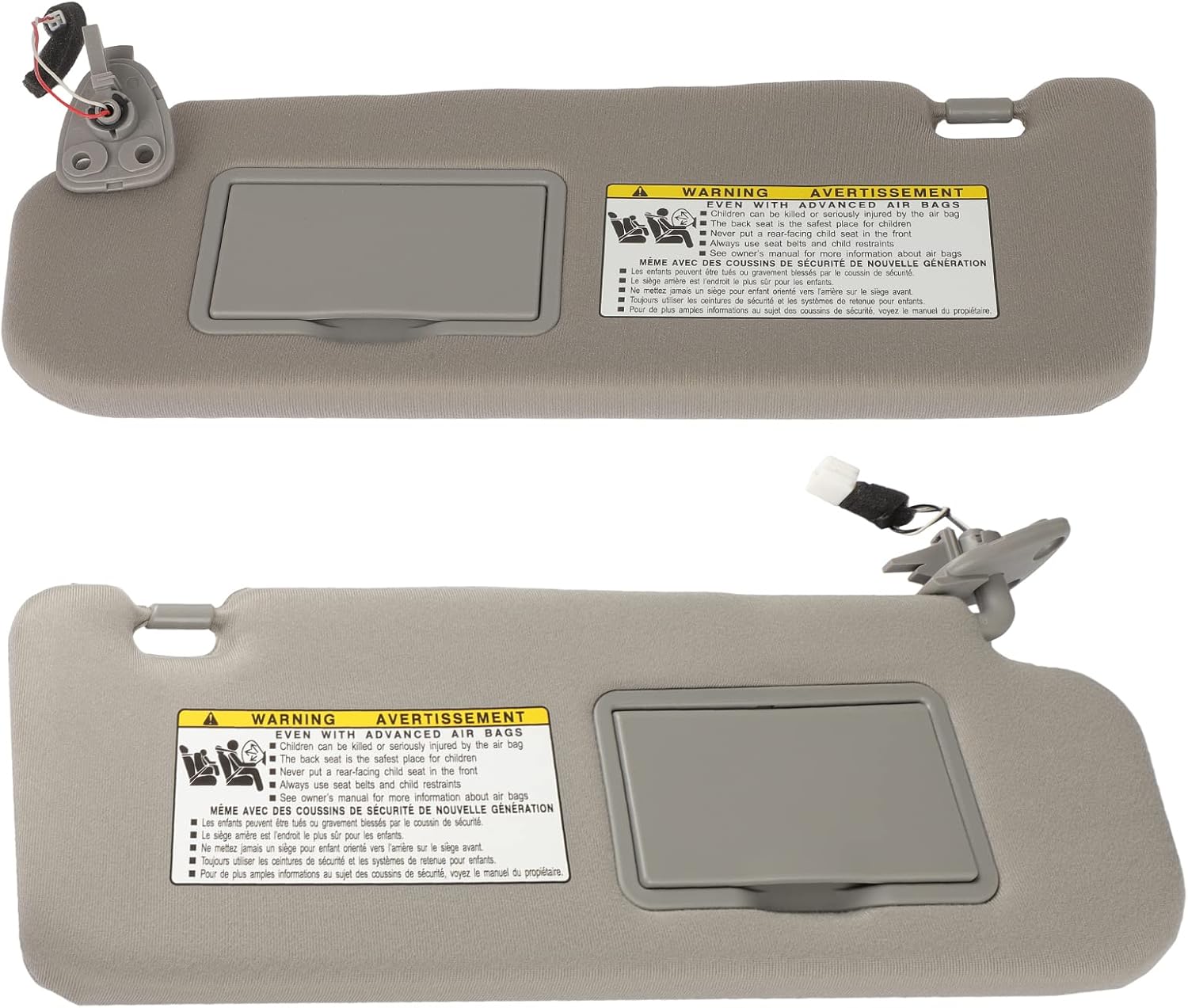 ECCPP 85202-0A750-QSQQH Left and Right Sides Sun Visor with Mirror Fit for Hyundai for Sonata 2006 2007 2008 with Sunroof (Gray)