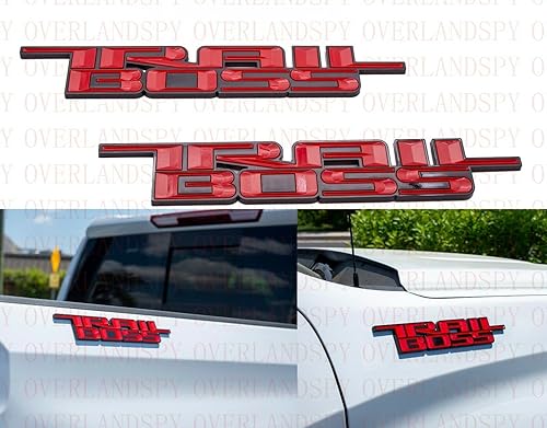 Miniatura 7 de SSDD 2 emblemas 3D 2019-2021 Trail Boss Placa de nombre lateral adhesiva de reemplazo para Chevy Silverado 1500 HD 2500 HD (Rojo), CH-Trail