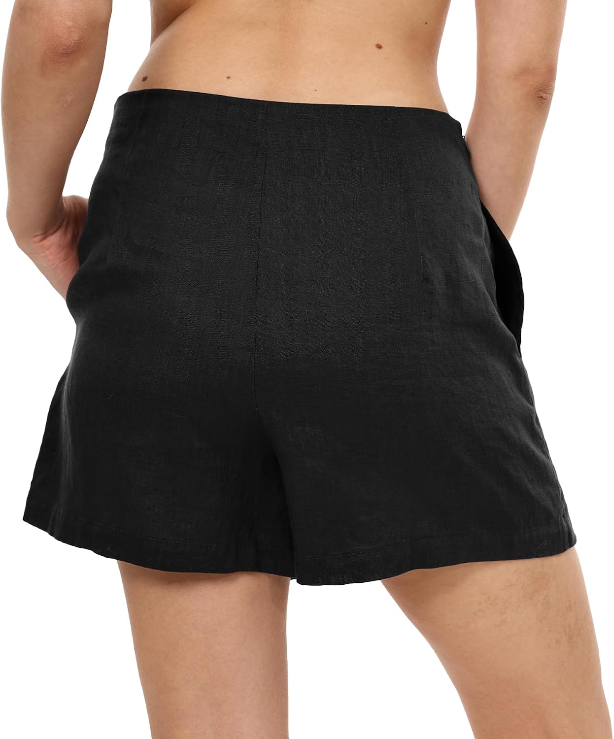 Amazhiyu Womens 100% Linen Skorts Wide Leg Shorts | Mini Skirts with Short, Built-in Coverage, A-Line Silhouette, Side Pockets, Casual Lounge, Summer Outfits