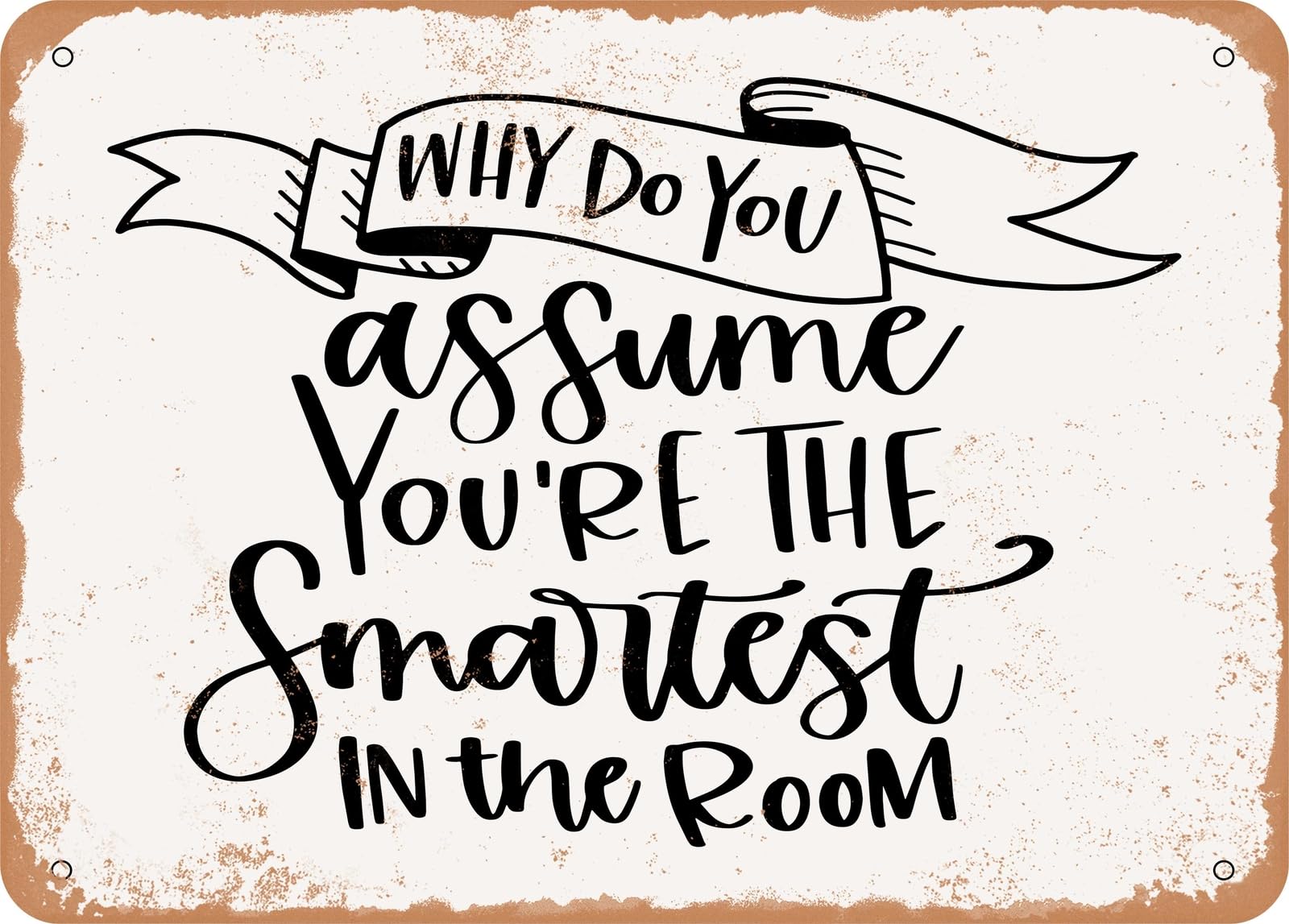 Miaomansenstore Metal Why Do You Assume You're The Smartest In The Room - Vintage Look Sign Home Decor