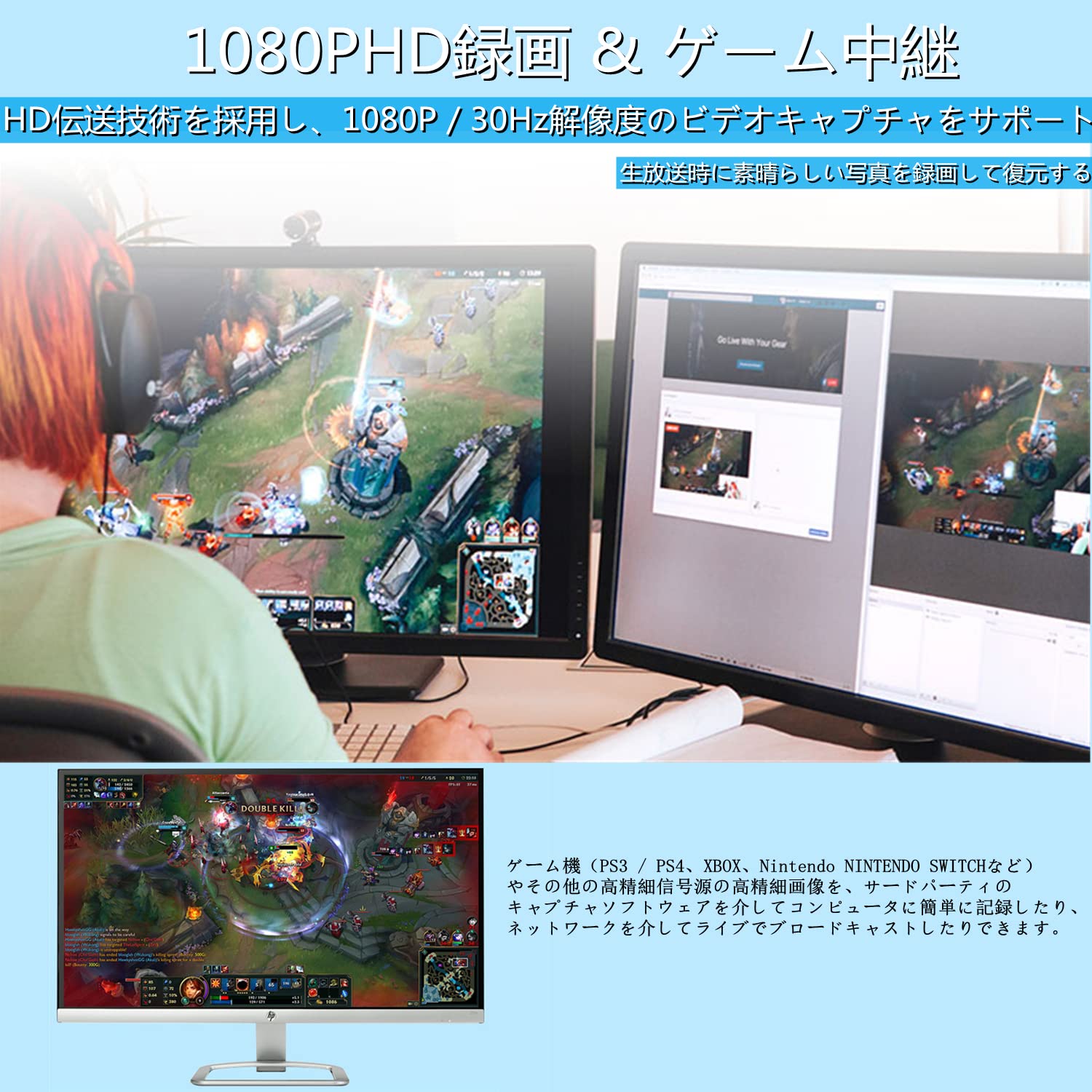 Amazon.co.jp: キャプチャーボード USB 2.0 4K HDMI ゲームビデオ