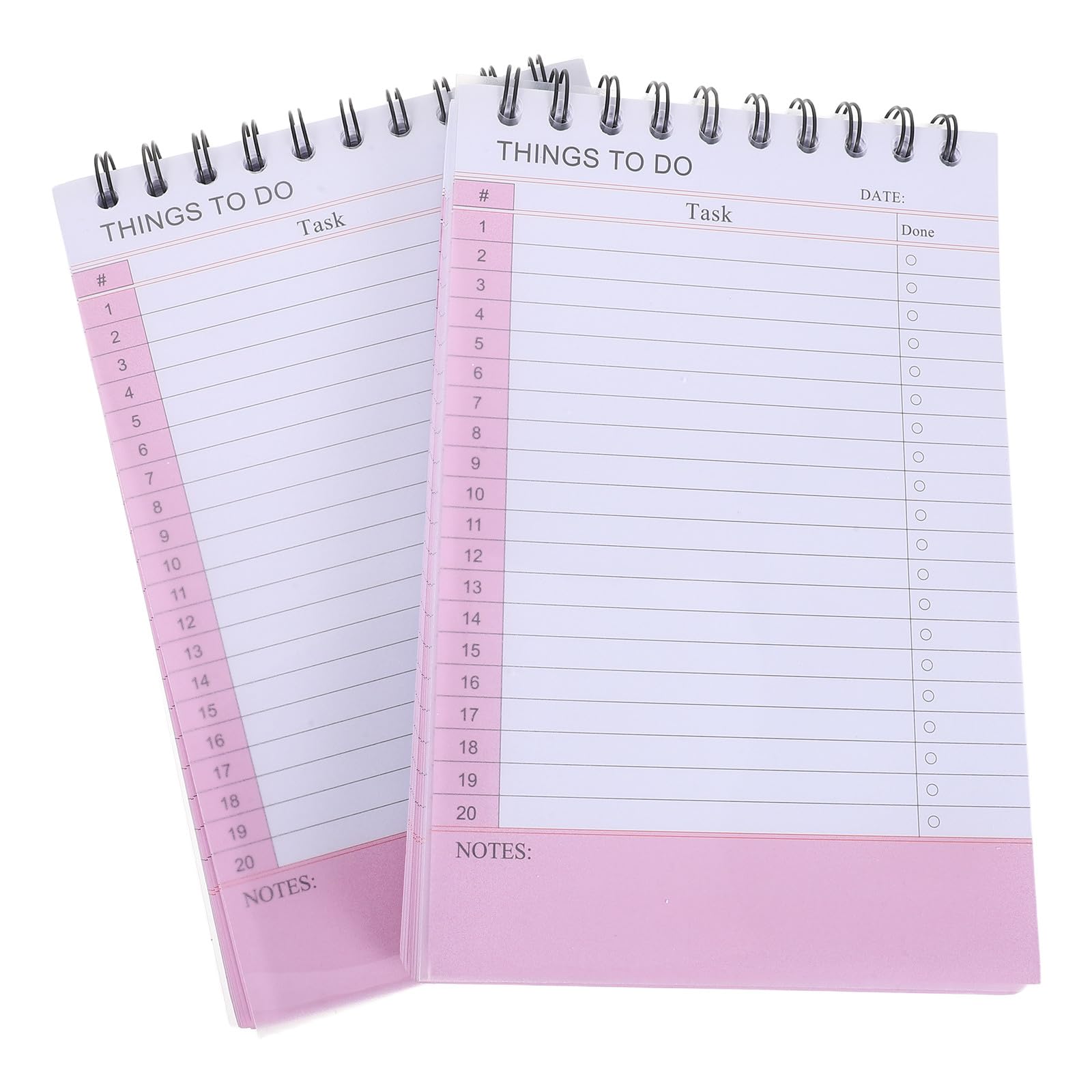 DOITOOL Quaderno di Pianificazione Minimalista Spirale Superiore, 2 Confezioni, Formato 8,25" x5,5, Agenda Giornaliera Non Datata per Studenti e Professionisti Carta Liscia