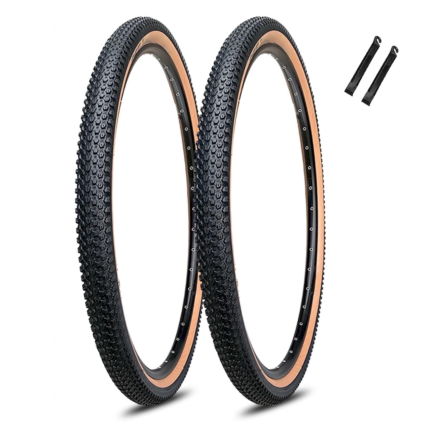 Zestaw 2 opon do roweru górskiego 26/27,5/29 cali, opona wymienna odporna na przebicie z parą łyżek do opon 26 x 1,95/27,5 x 2,1/29 x 2,25