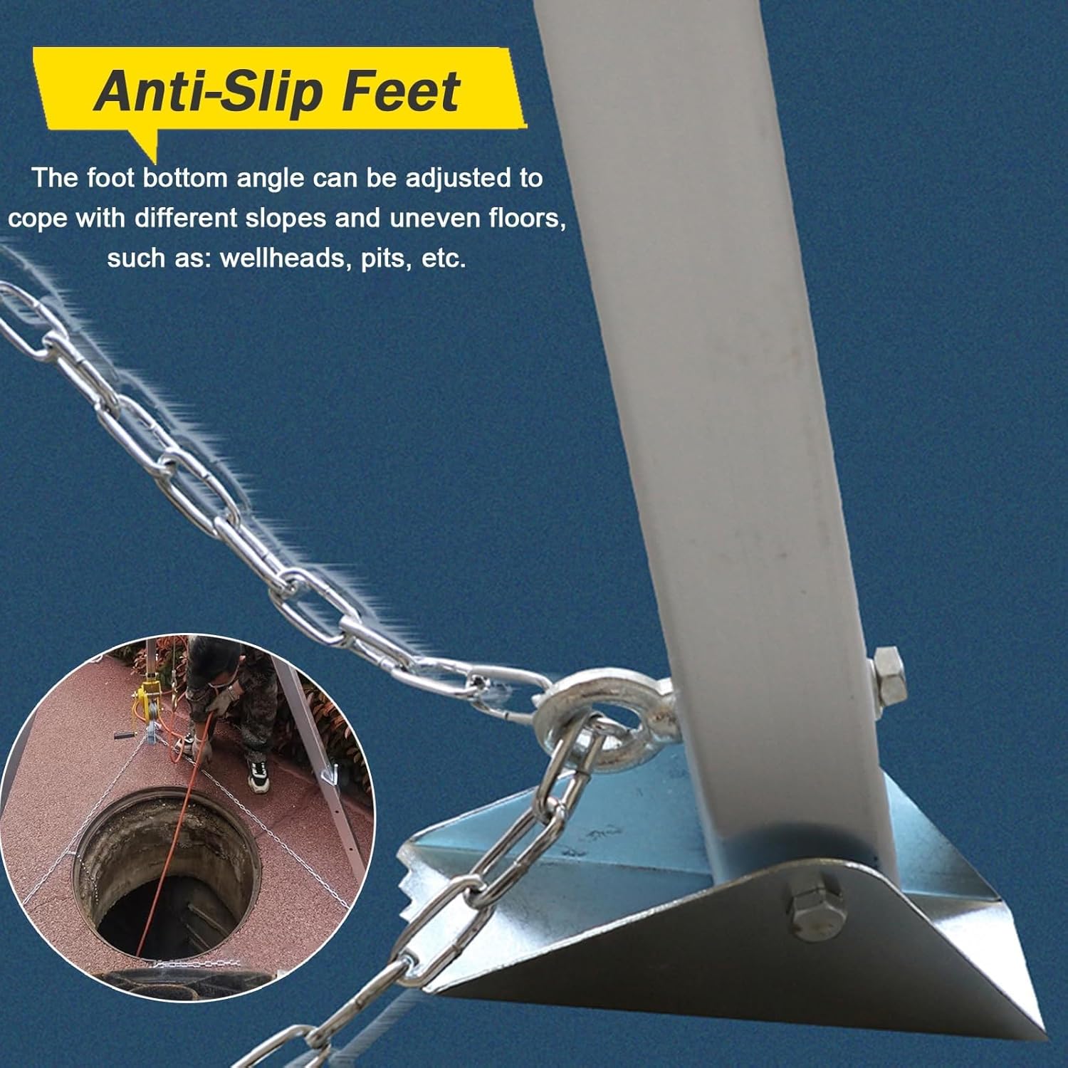 Fall Arrest Kits - Emergency Firefighting Rescue Tripod System - Aluminum Safety Rescue Device with Belt & Fall Protector for Deep Wells, Tunnels & Confined Spaces