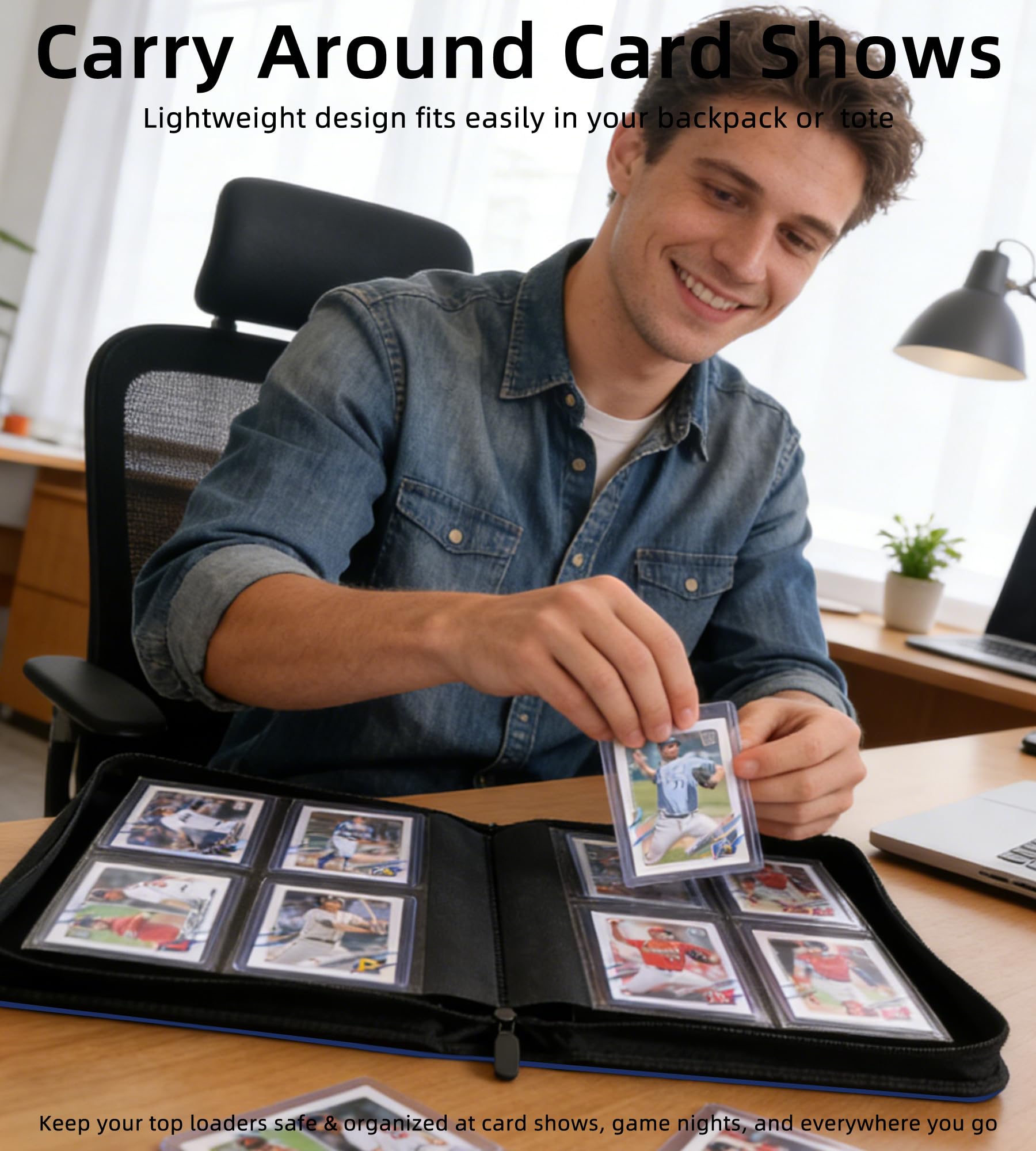 Amazon.com: Top Loader Binder, 128 Cards, 4 Pocket Zipper Binder