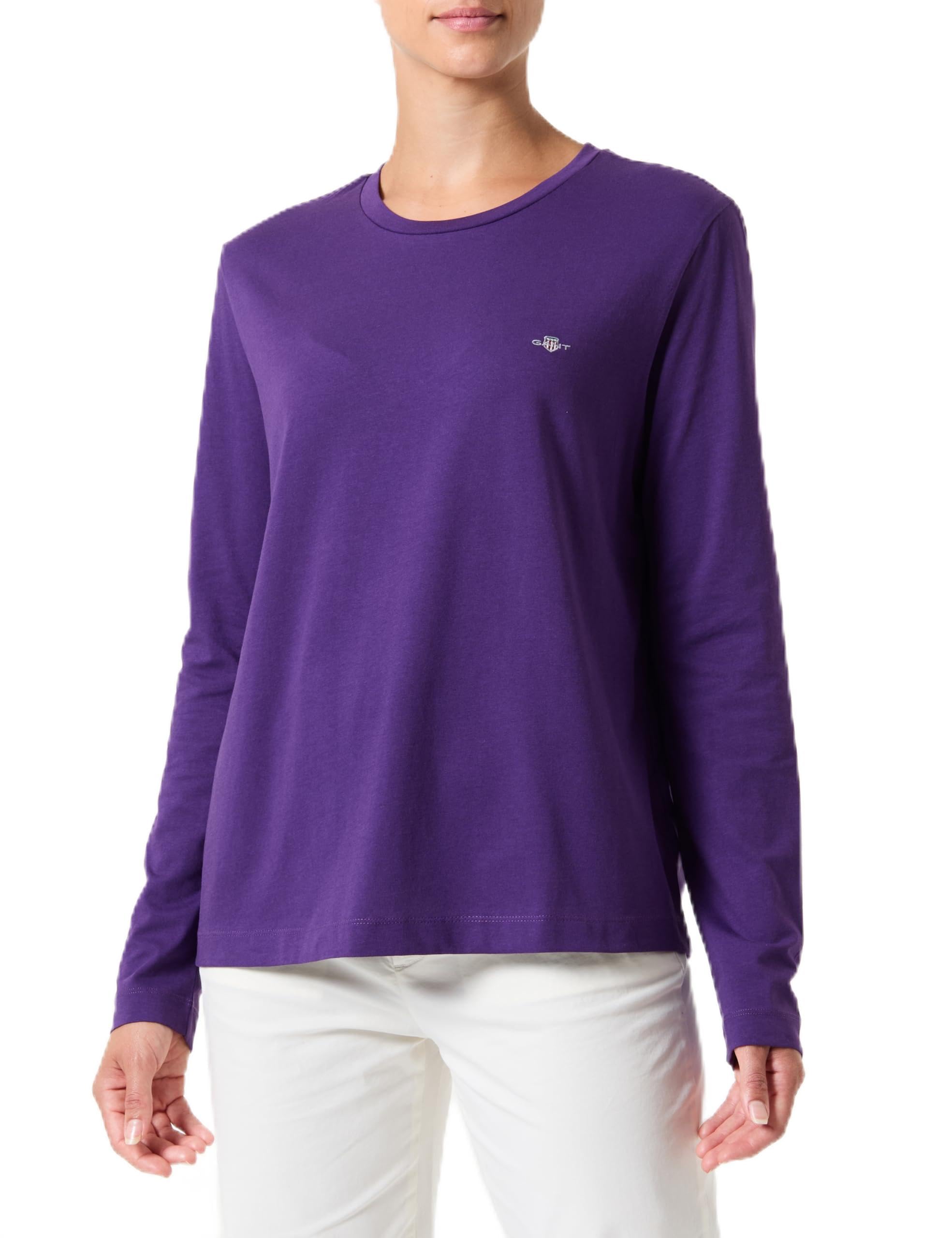 GANT Women's Reg Shield Ls T-Shirt, Pansy Purple, S