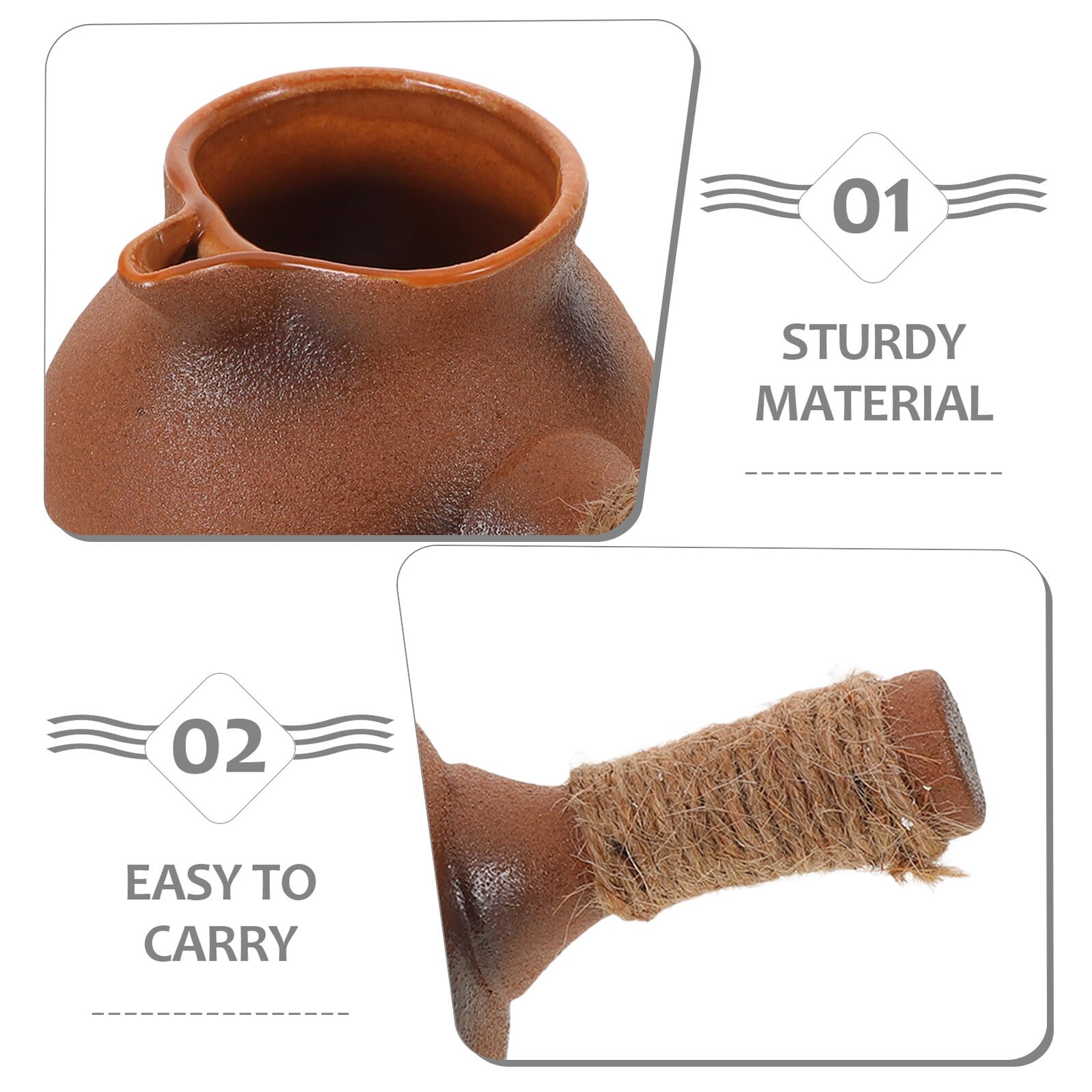Alipis Bollitore in Terracotta Tradizionale da 800 Ml per Tè e Tisane, Resistente ad Alte Temperature, Design Classico in Ceramica per Campeggio e Riunioni Familiari