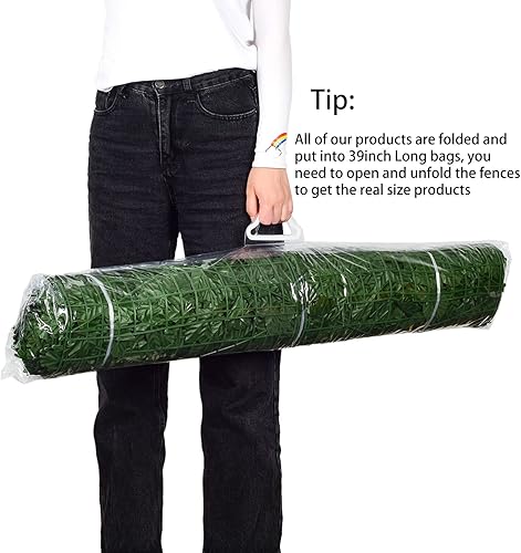 Miniatura 7 de DearHouse Valla de privacidad de hiedra artificial, valla de setos artificiales de 118 x 59 pulgadas y decoración de hojas de vid de hiedra