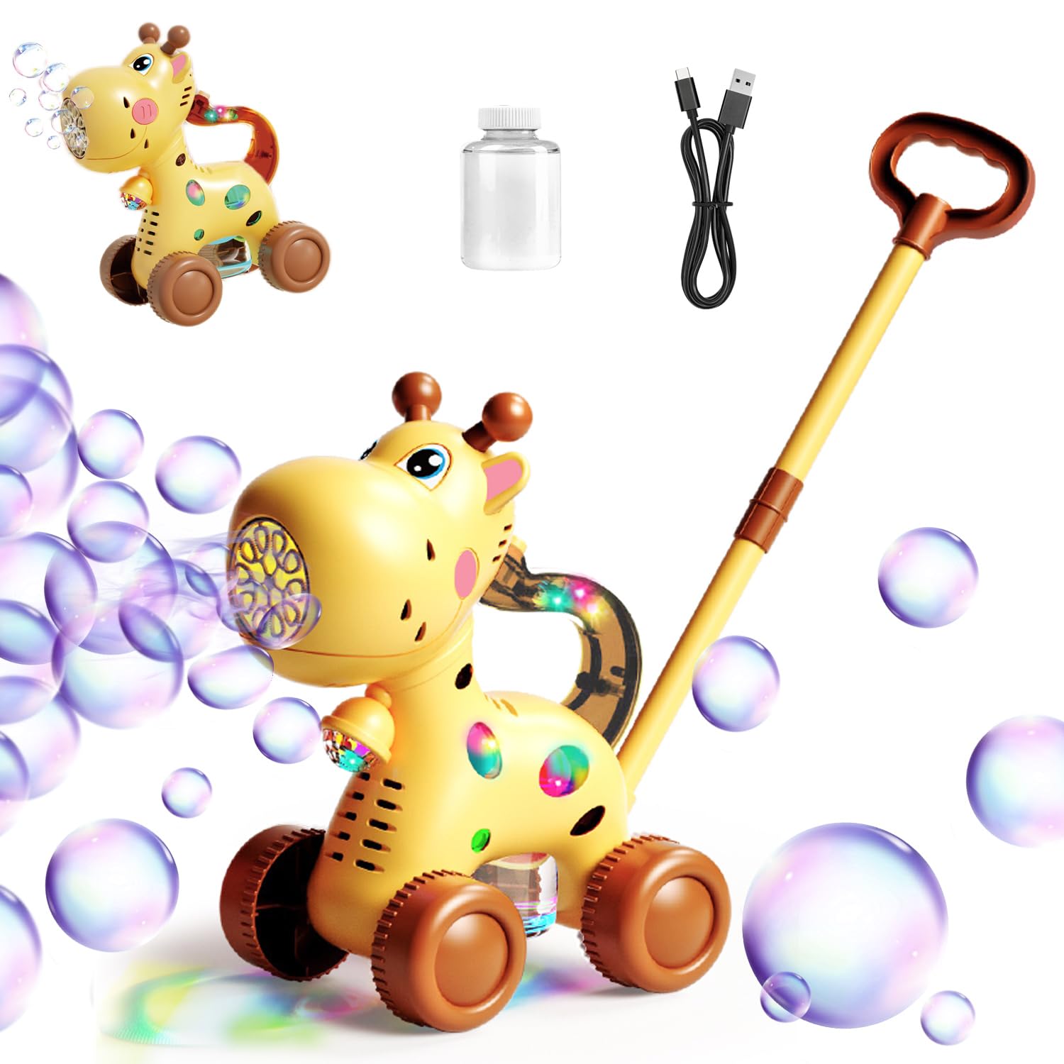 Machine a Bulles pour Enfant,USB C Rechargeable Pistolet a Bulle de Savon Automatique, Produit Tondeuse à Bulles,Jeux Exterieur Jardin Jouet,Fête Cadeaux d'anniversaire
