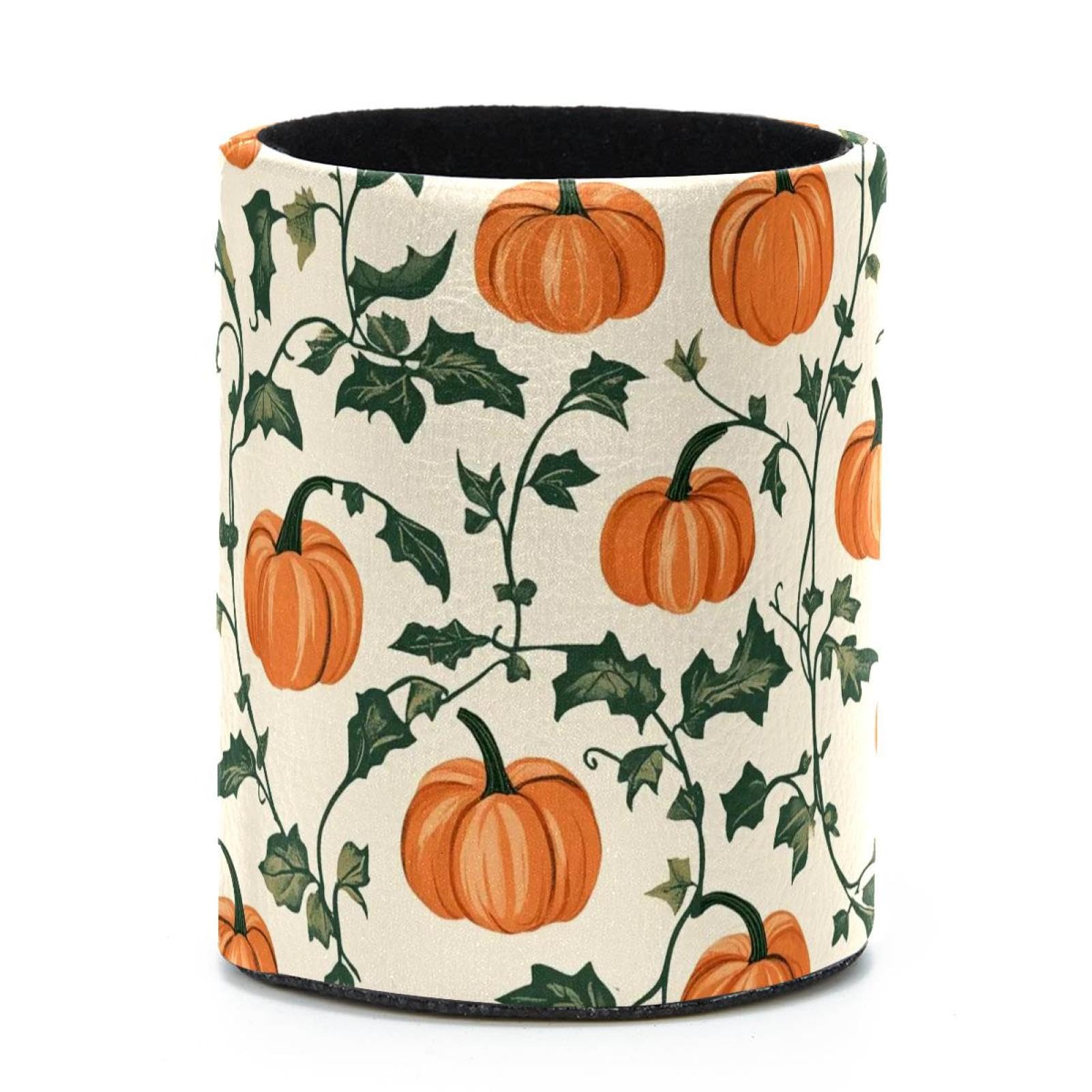 VAPOKF Round Pencil Holders for Desk, Pumpkin Pen Holders Pen Pot Makeup Brushes Storage Desktop Stationery Supplies Organiser for Home Office