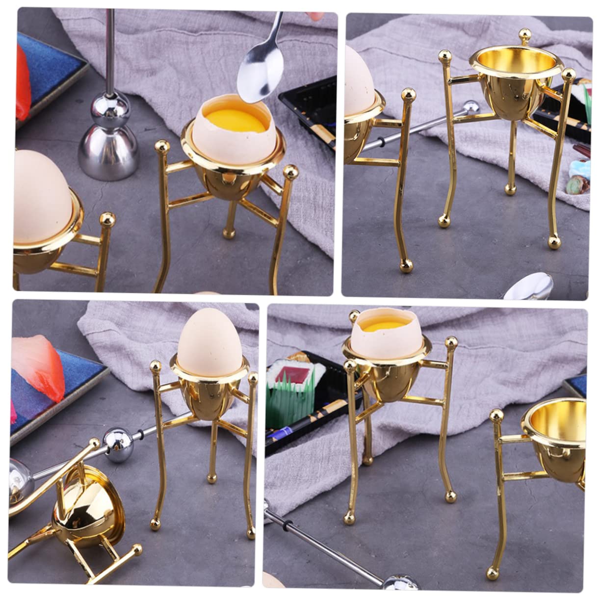 Cabilock 2 Pièces casier à oeufs séparateur d'oeufs à la coque coquetiers support cuisine accessoire cuisine coquetier oeuf œufs plateau d'oeufs stand d'oeufs à la coque biscuit Positionner