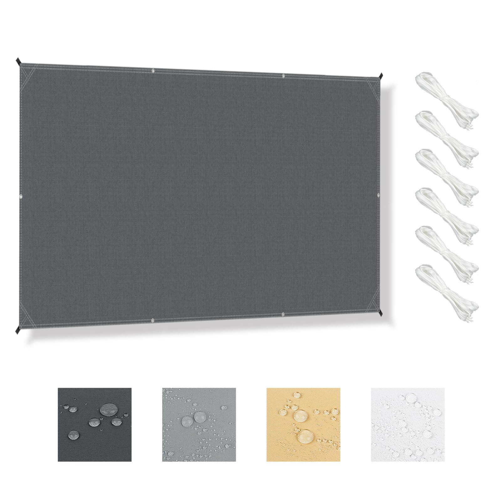 Tenda da Sole Impermeabile 1,5x2m Rettangolare Protezione UV 95% Vela Ombreggiante per Esterno Giardino Terrazza Pergola Antracite