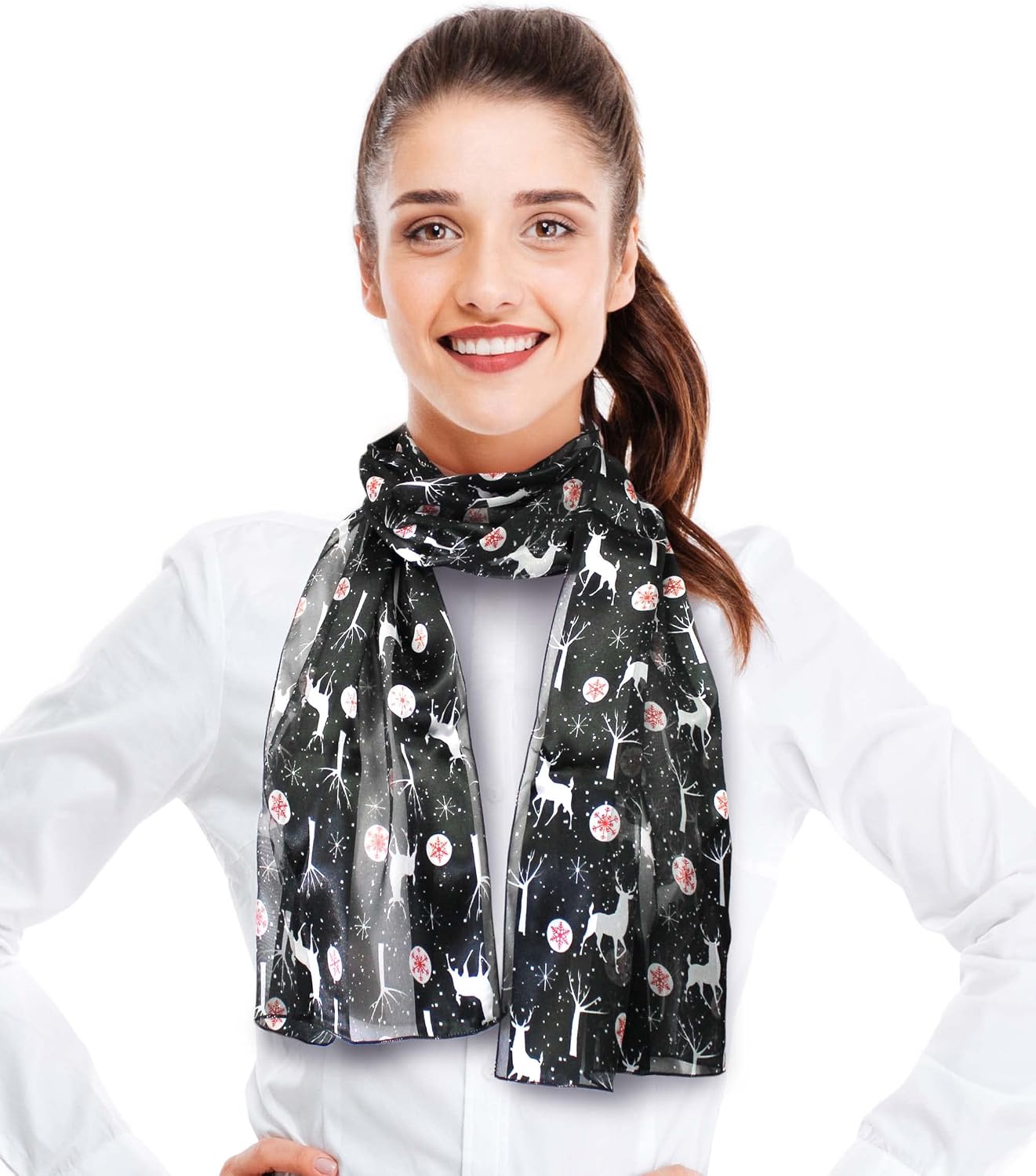 CBC Crown Christmas Theme Scarf - Winter Day 13"x 60" Made in Korea