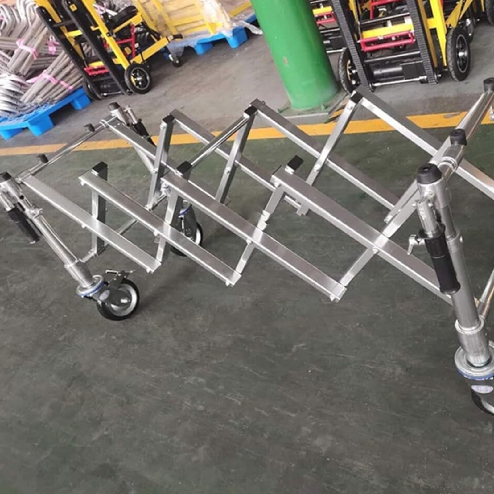 Carrito de bastidor de ataúd de aleación de aluminio de alta carga para uso funerario, resistente
