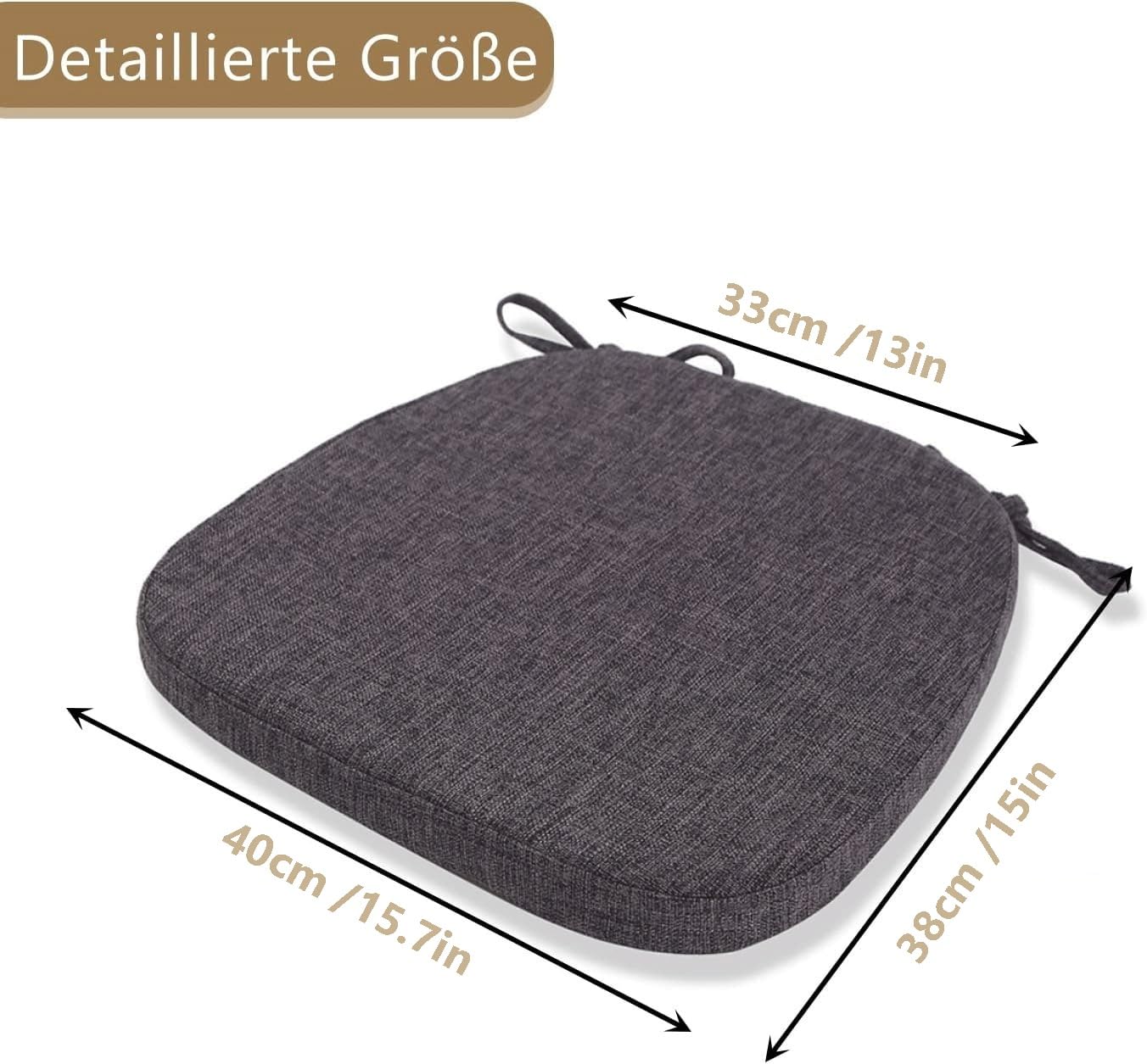 Cuscini per Sedie Cucina Memory Foam Antiscivolo 40x38x5cm 4 Pezzi
