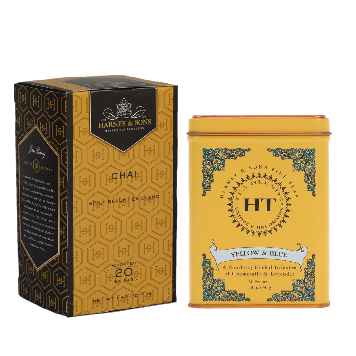 Harney and Son's Herbal & Black Tea Variety Gift Set (2 Count, 40 Bags Total