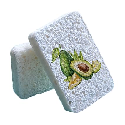 Cellulose Sponges,Kitchen Sponges for Dish,Pop Up Kitchen/Dish Sponge,Natural Sponges Kitchen (Avocado)