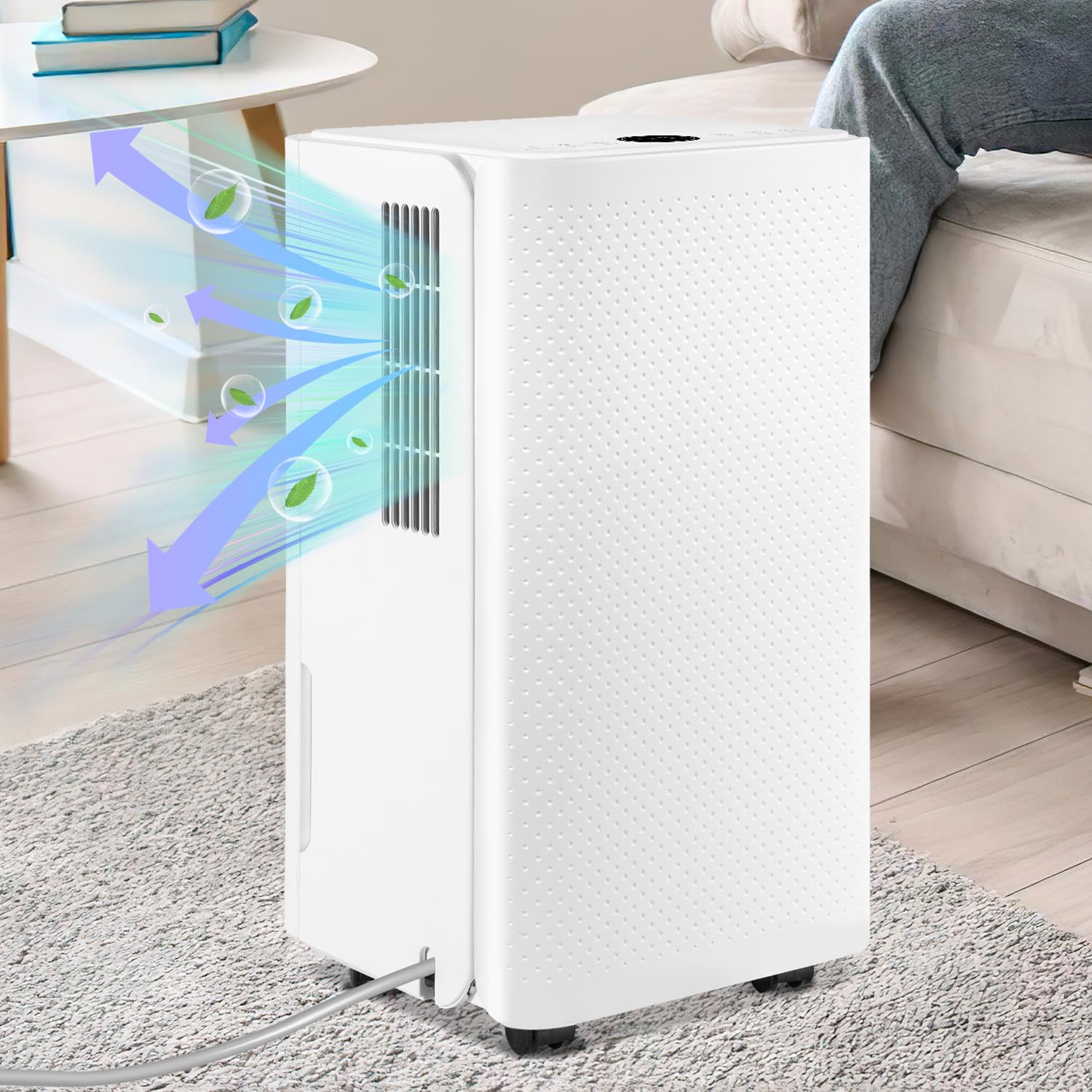 Osuszacz powietrza 16 l w 24 h wydajność osuszania, wielkość pomieszczenia ok. 15-20 m² z wyświetlaczem LED, bardzo cichy, suszenie prania, timer, ochrona przed wilgocią, pleśnią,