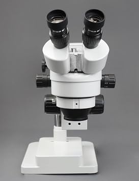 VS-5EZ-IFR07 Binocular Zoom Stereo Microscope,10x WF Eyepiece,0.7X4.5X Zoom, 3.5X90x Magnification, 0.5X & 2X Auxiliary Lens,Double Arm Boom Stand,144-LED Four-Zone Ring Light