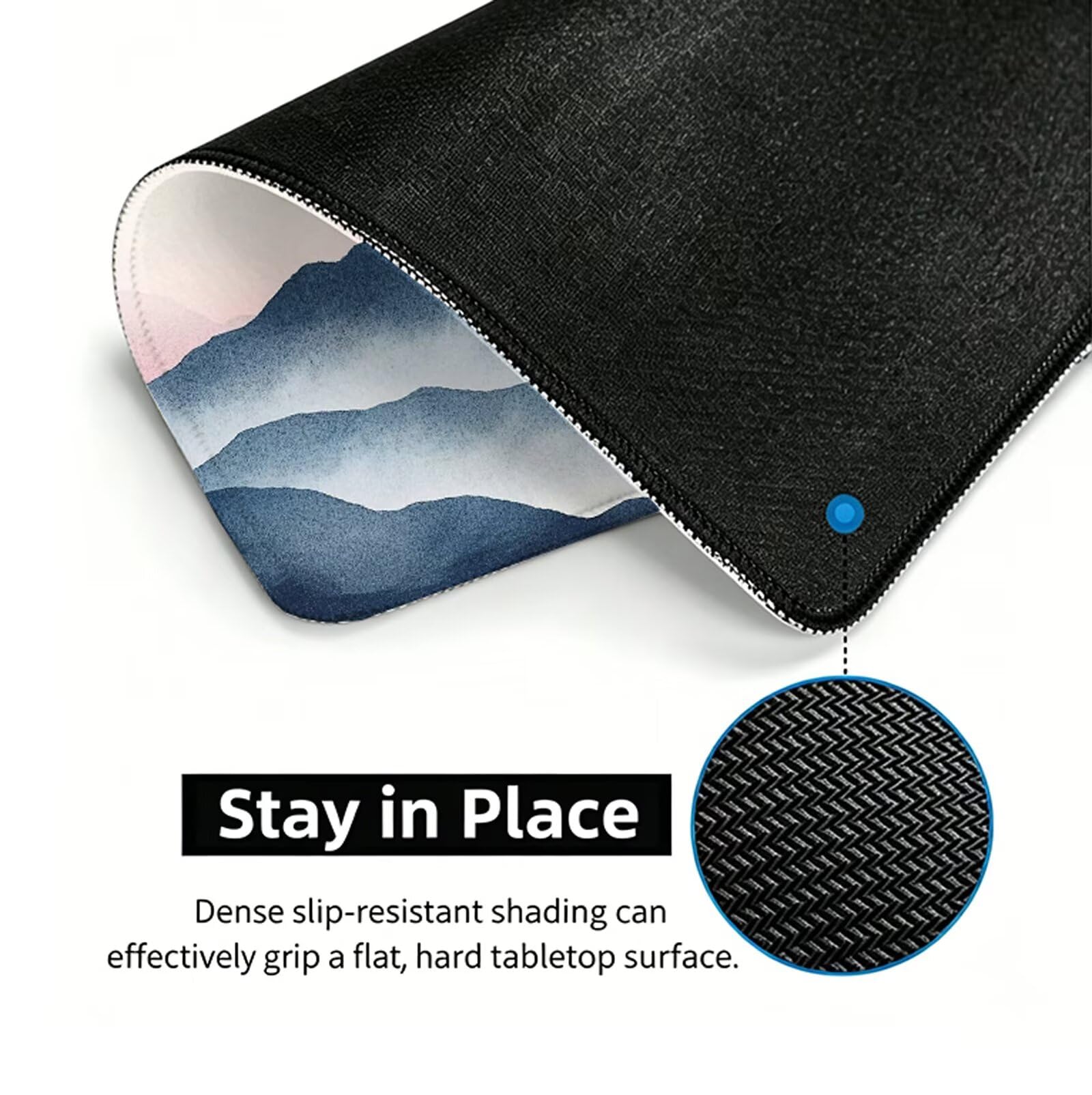 Montagne Grand Tapis de Souris Gamer 1200x600mm, Tapis de Bureau Gaming Soleil (2) avec Coutures Renforcées, Base en Caoutchouc Antidérapant, Mouse Pad XXL pour Gaming et Bureau, Portable Femme W6-816