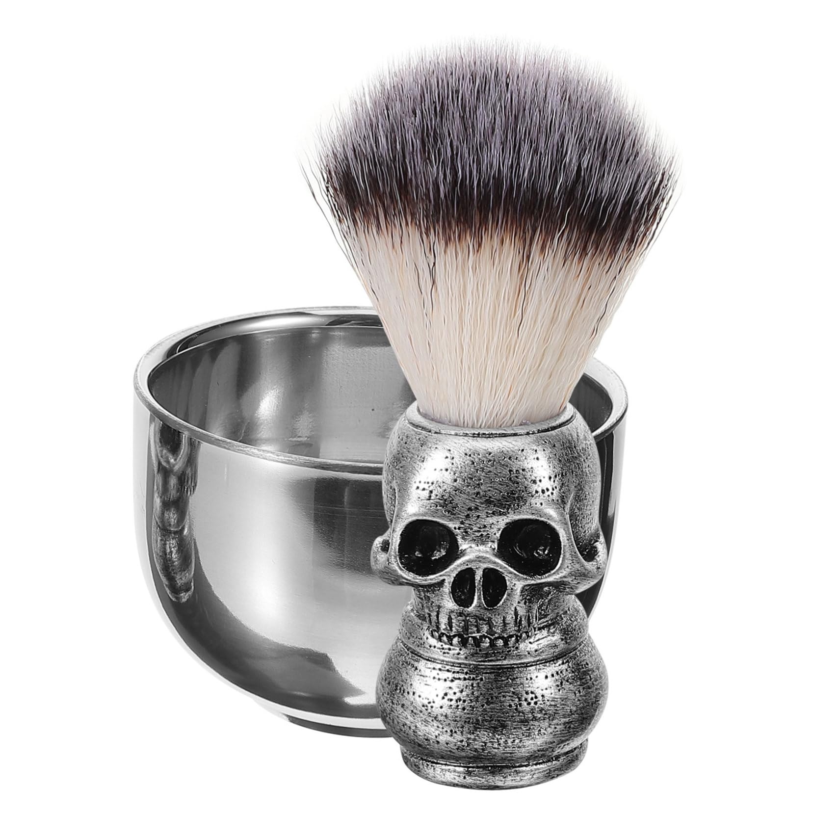 Ipetboom 4 Ensembles Ensemble D'outils De Toilettage Toilettes Homme Rasoir Gel Pour Trousse Brosse à à Raser Paysage Masculin Bol Pro Distributeur Silver Acier Inoxydable