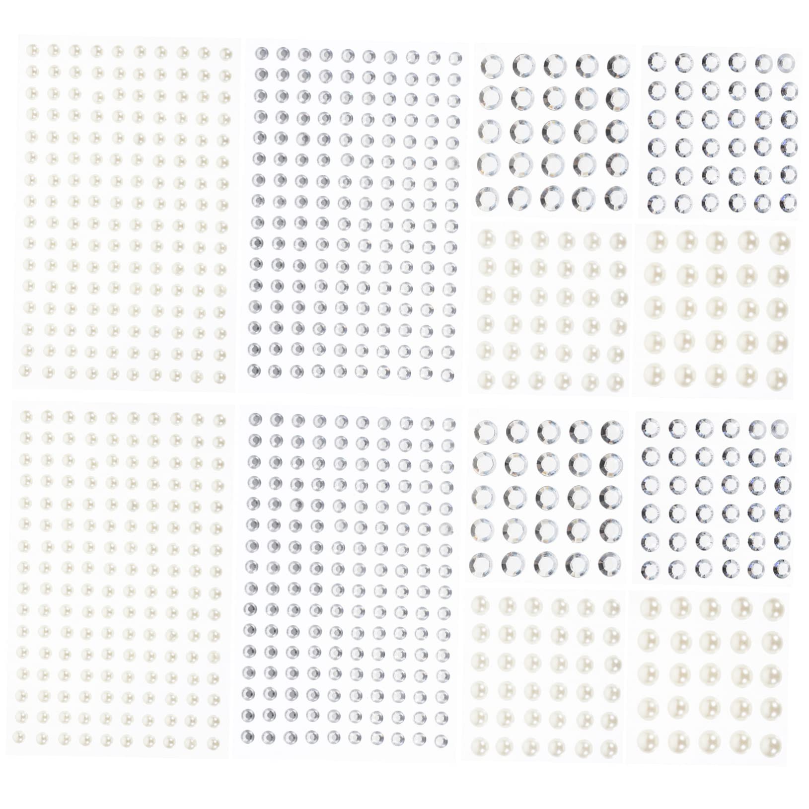 Ipetboom 5 Set Di Adesivi Per Scrapbooking Adesivi Con Strass Ciondoli Per Il Trucco 12 Fogli*5