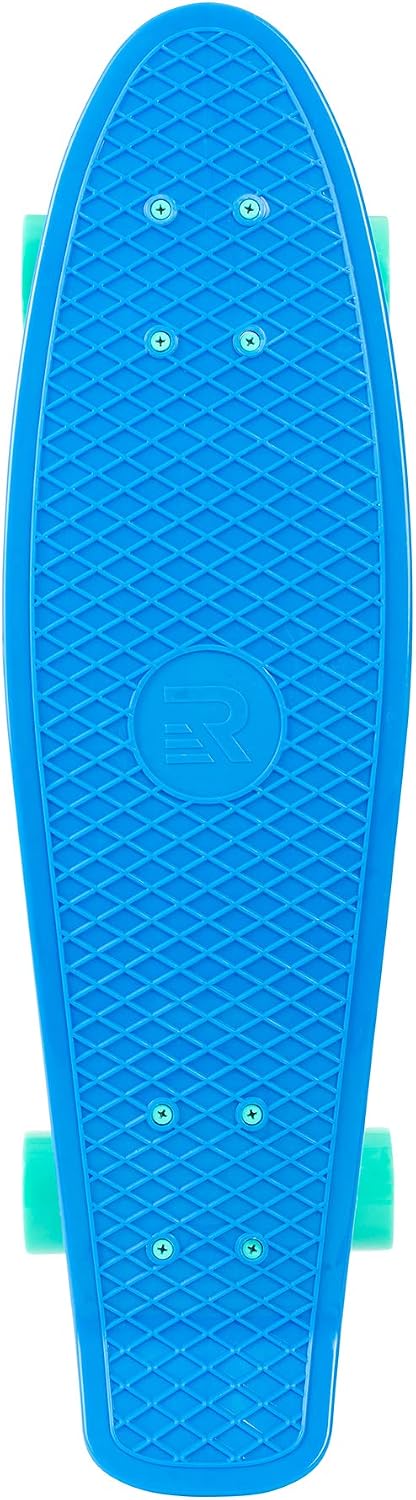 Retrospec Quip Skateboard 22.5" Classic Retro Plastic Cruiser Complete Skateboard with Abec 7 bearings and PU wheels, Royal Blue (3172)