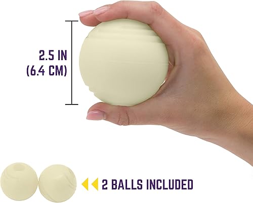 Miniatura 8 de Chew King Pelota de búsqueda brillante, juguetes de pelota para perros, 3 pulgadas (paquete de 2), se adapta al lanzador de bolas