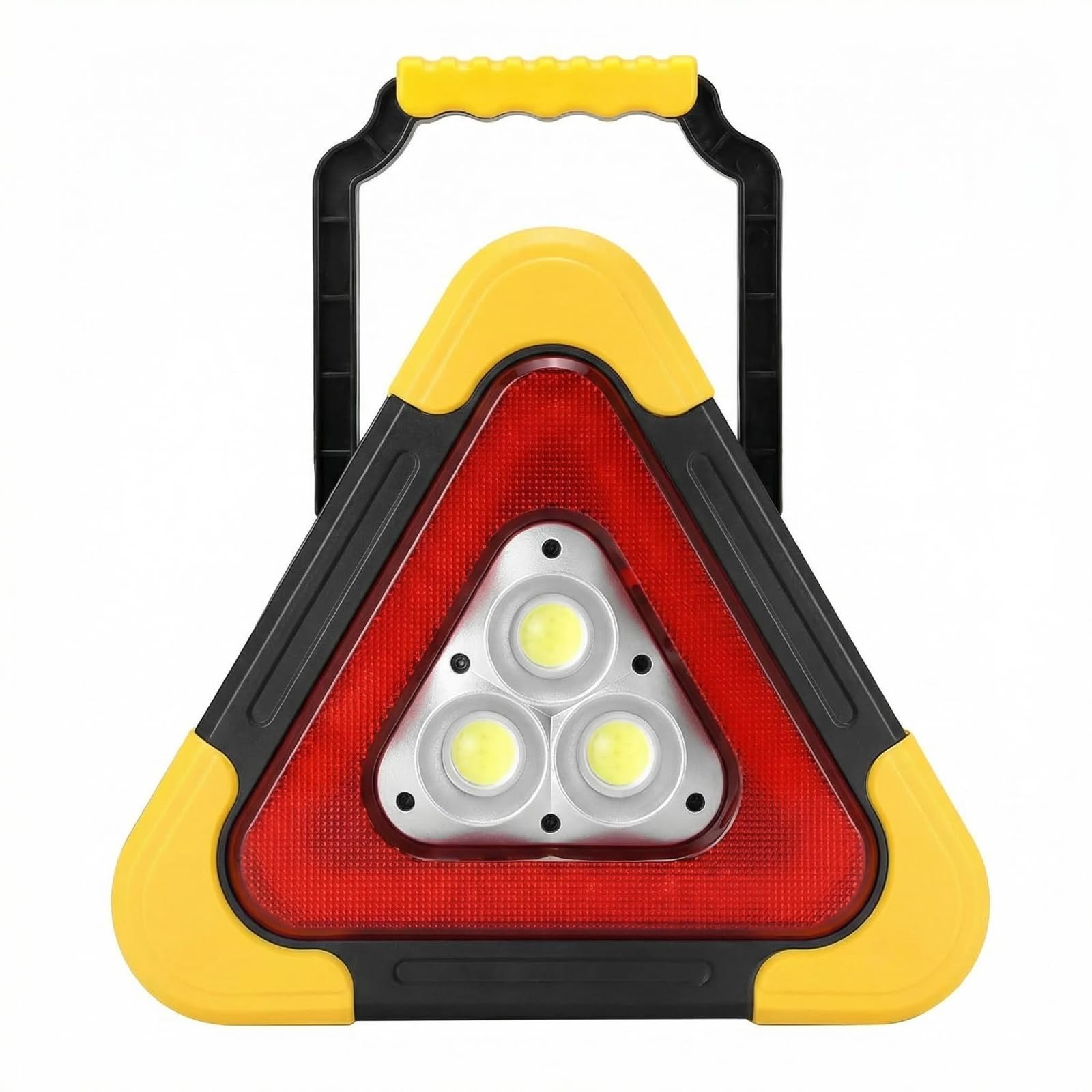Triangolo di Emergenza per Auto XL 27cm – 1500 Lumen, LED COB+36 LED, Ricaricabile Solare/USB, 3 modalità, IP65 Impermeabile, per Avviso Guasto, Sicurezza Stradale
