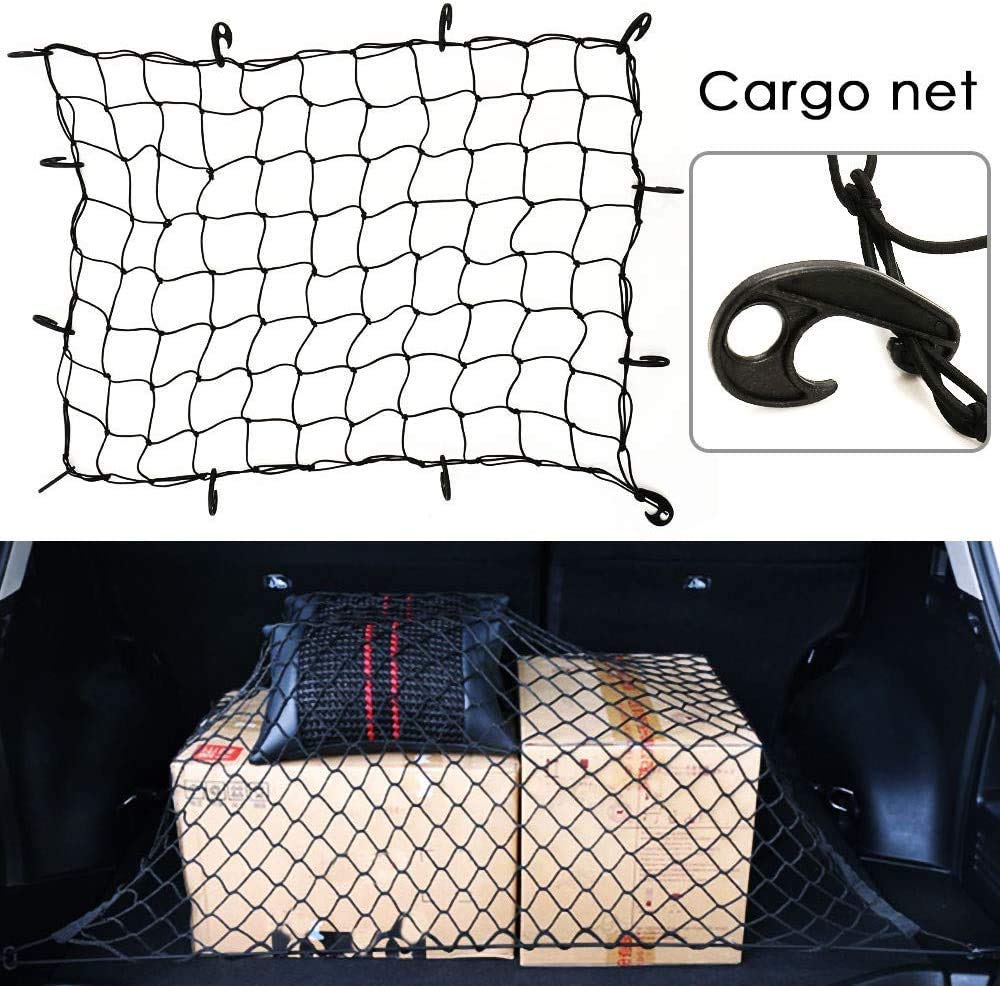 Red De Almacenamiento De Maletero, Red Organizadora De Equipaje Universal para Coche con Ganchos, Red De Malla Elástica Flexible para Camión O Maletero