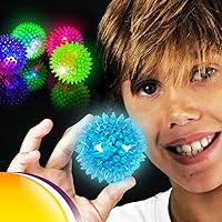 Vista 2 de JA-RU Bolas con puntas iluminadas para niños (paquete de 8) – Pelotas hinchables iluminadas Juguetes para ansiedad con puntas para aliviar