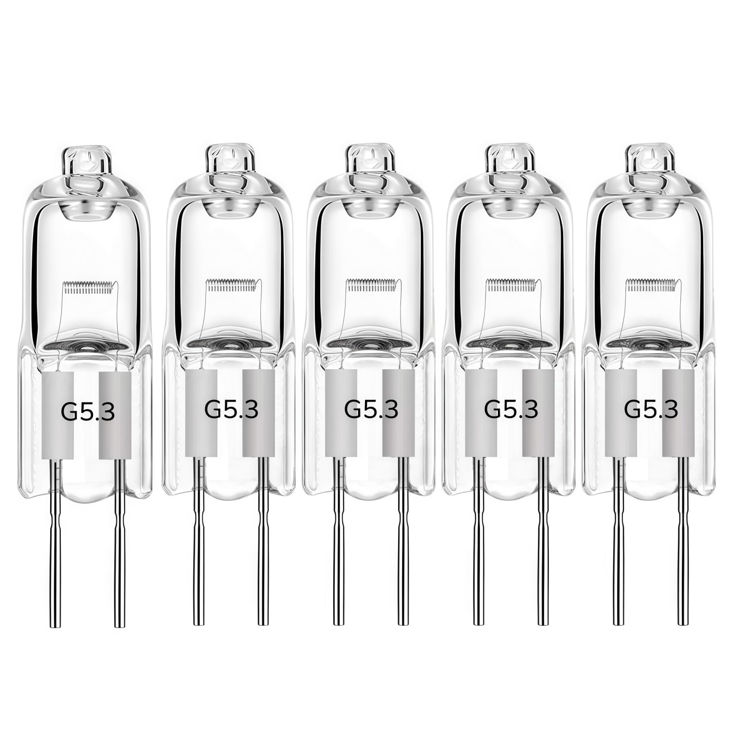 G5.3 Halogen Lamps 12v 24v 36v 220v 110v 20w 35w 50w 70w 100w 150w Warm White 3000k Dimmable,Halogen Bulbs for MR16 Spotlights, Tubular Shape(220V-35W/5PCS)