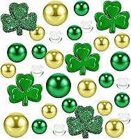 Vista 1 de Relleno de jarrón para el día de San Patricio, cuentas de agua transparentes, tréboles, perlas flotantes para jarrones, velas flotantes, decoración