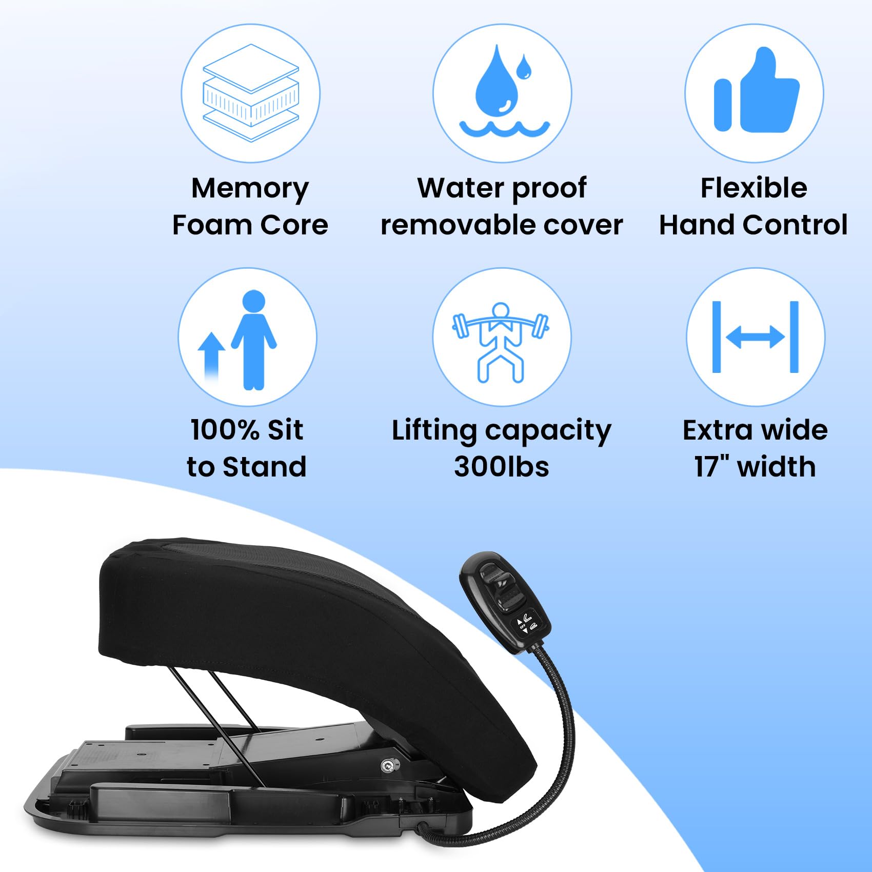 Upgraded 20" Electric Chair Lift Assist Devices for Seniors, Chair Lift Cushions for Elderly