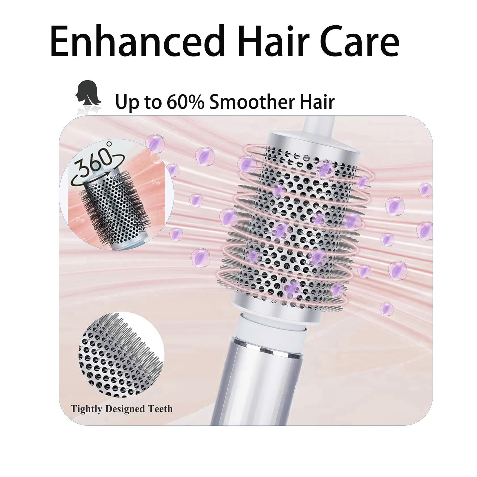 Großer runder Bürstenaufsatz, kompatibel mit Shark FlexStyle HD440 Haartrocknern, Erzielen Sie voluminöse Stile und glatte Ausblasungen