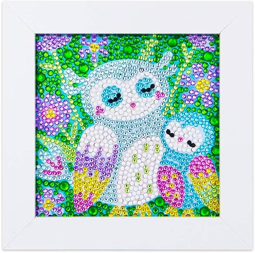 Labeol Kit de diamantes 5D para niños con marco de madera, arte y manualidades para niños de 6 a 8 años, 10 a 12 años, pintura por números,