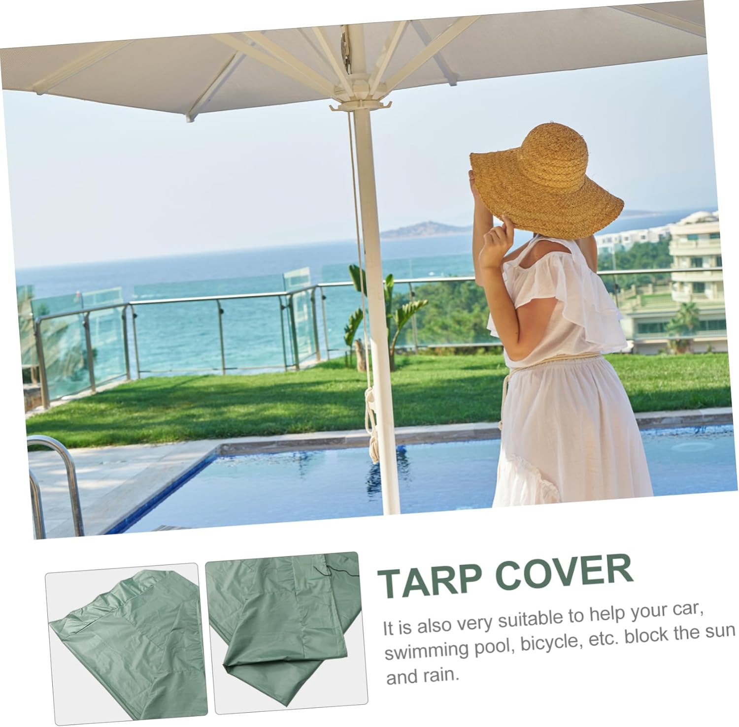 1pc Thick Outdoor Tarp Cover for Pool Car and Roof Uv Blocking Awning Design for Weather Protection
