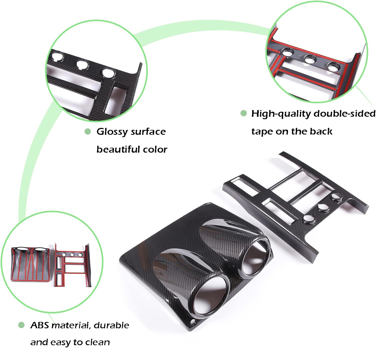 PIUGILH Car Center Console Dashboard Navigation Panel Sticker Interior Trim Cover for Hummer H2 2003-2007 Car Accessories,Center Console Air Vent Cover Trim,2 PCS