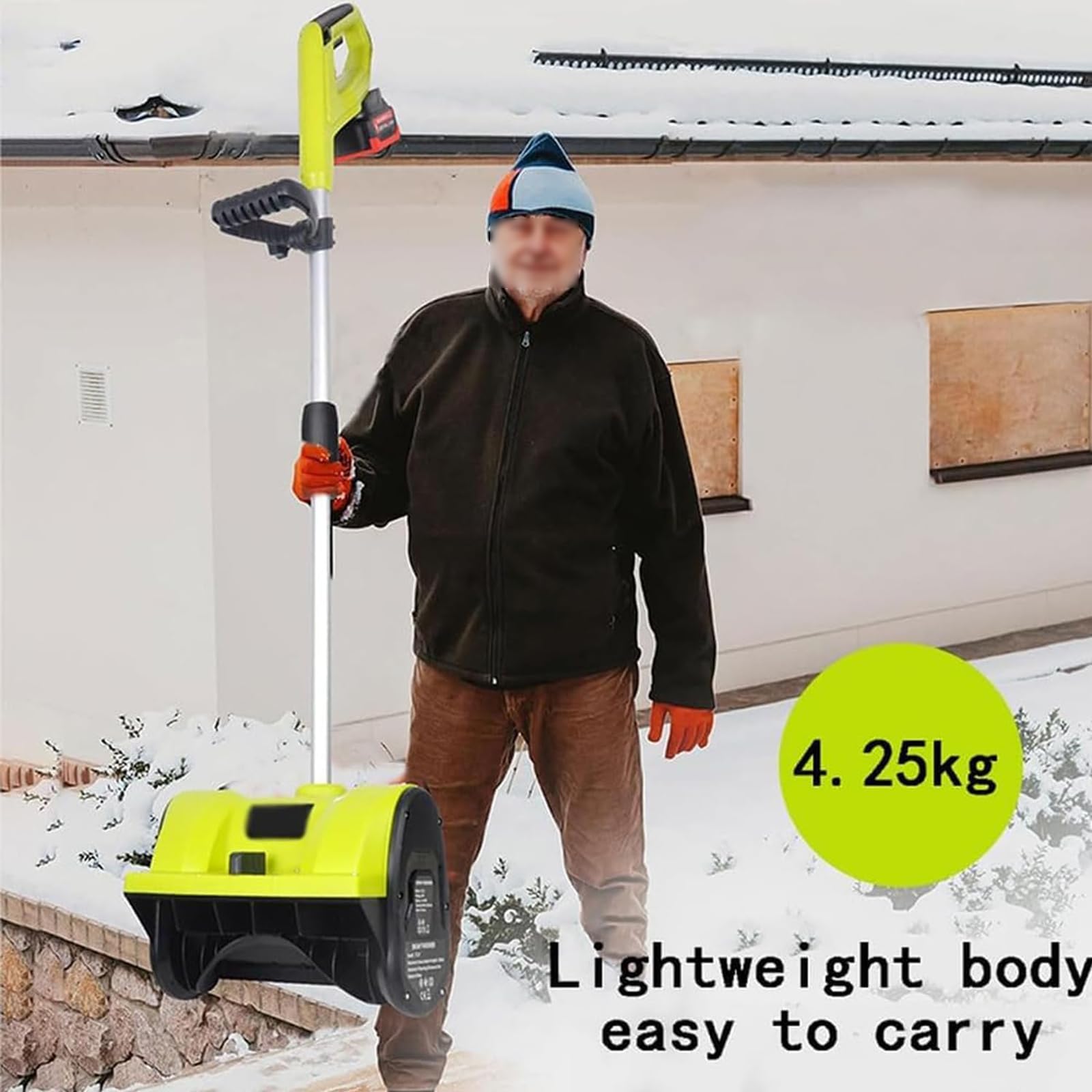 Souffleuse À Neige Électrique, Pelle À Neige Au Lithium sans Fil 20 V, 33 Cm De Largeur/10,2 Cm De Profondeur, Hauteur De Projection De Neige 8 M, pour Allée, Route, Déneigement Domestique