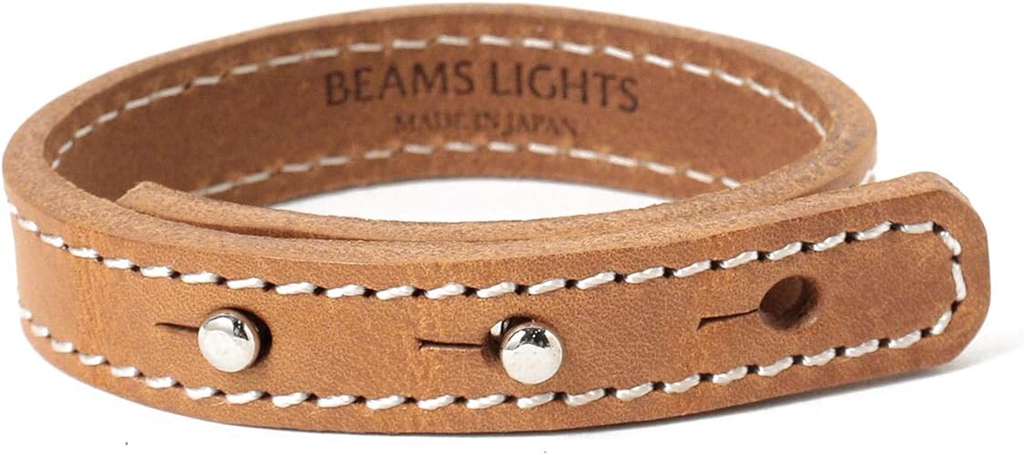 Amazon Co Jp ビームスライツ Beams Lights アクセサリー イタリアンレザー ナローブレスレット メンズ Camel ジュエリー