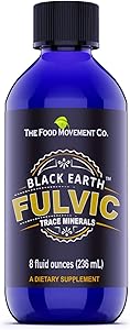 The Food Movement Black Earth Fulvic Acid Humic Trace minerals, Gut Health, Exercise Recovery, Hormone Support - 8oz Liquid Supplement