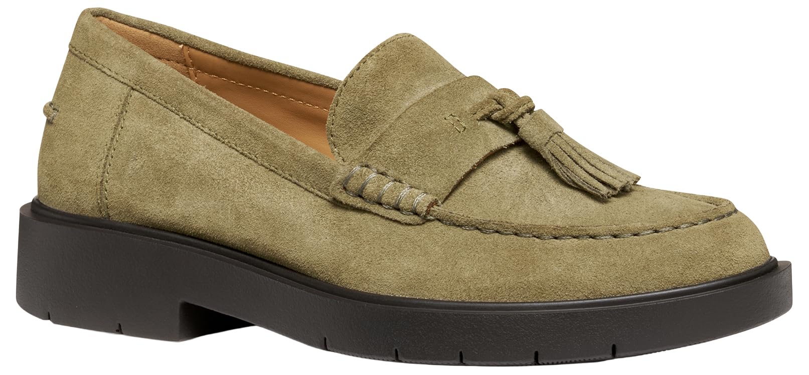 Geox Women's D SPHERICA EC1 Loafer, Green, 38.5 EU, Green, 5.5 UK