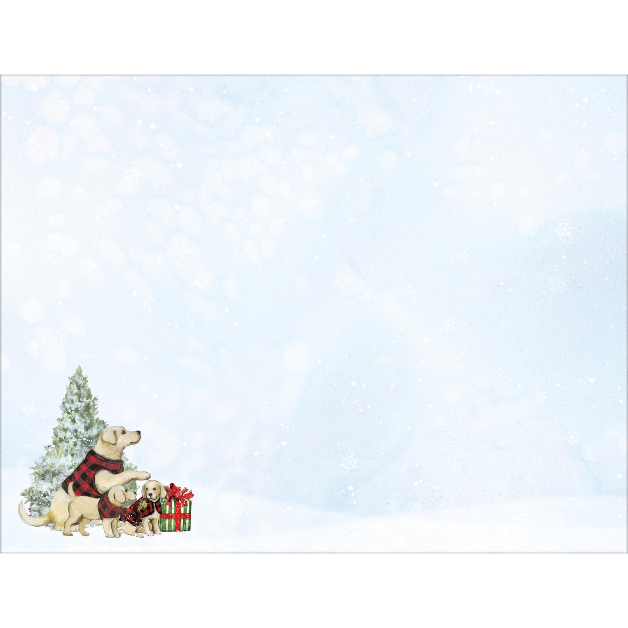 Lang Weihnachtskarten mit Welpen und Geschenken, sortiert, in Box (1008126)