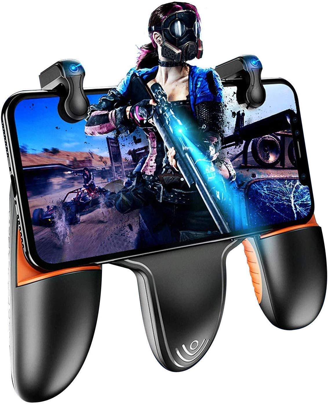 MQQ Mobile Game Controller One-Click Cooling Auto High Frequency Click Mobile Game Controllers Trigger for Fortnite/Rules of Survival Gaming Grip and Gaming Joysticks for Android iOS Phone
