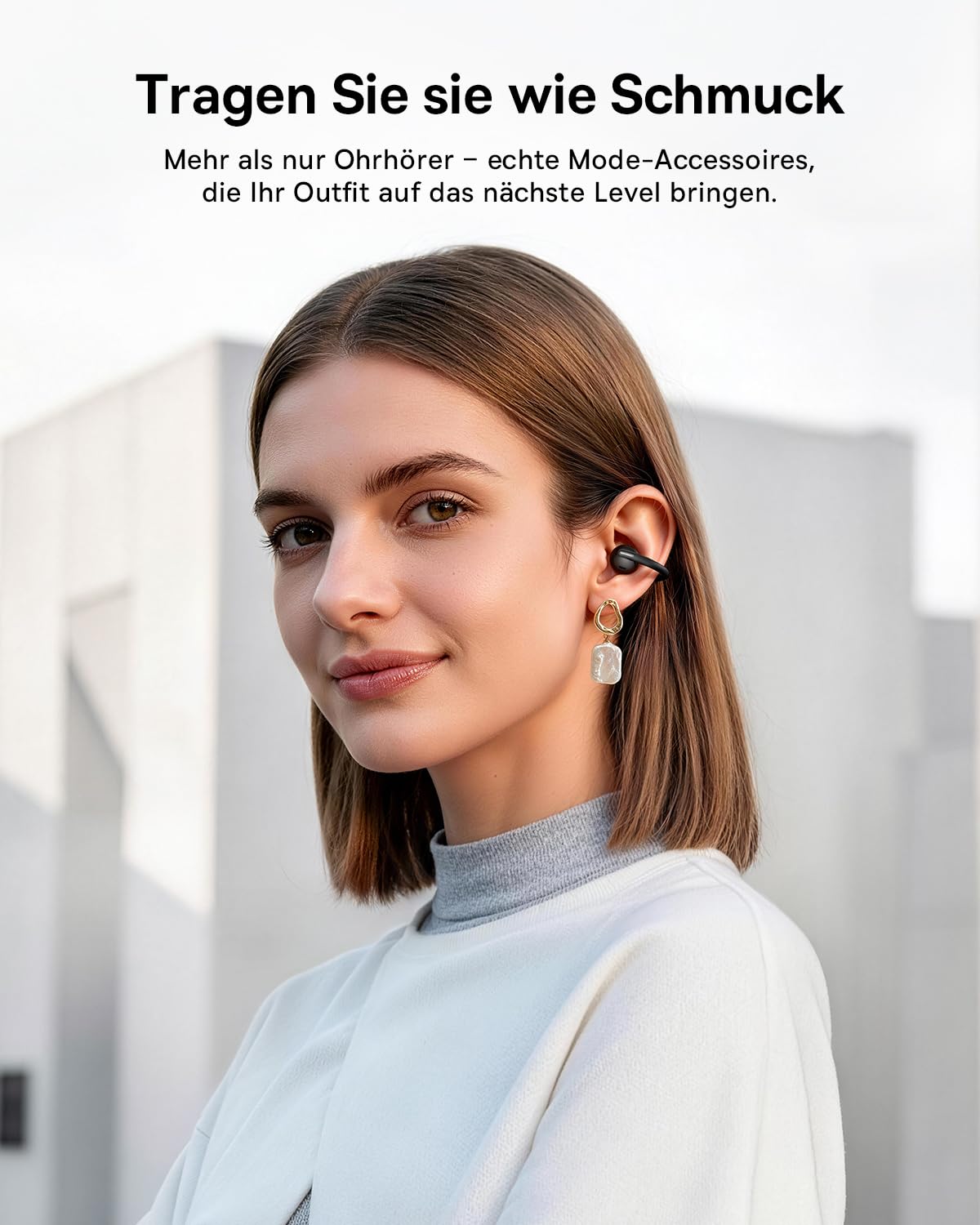 Baseus Bowie MC2 Air Open-Ear-Kopfhörer, Clip-On Earbuds mit CloudComfort, Bluetooth 6.0, SuperBass 2.0, 4 KI-Mikrofonen für klare Anrufe, 40 Std. Akkulaufzeit, IP67, nur 4,9 g leicht