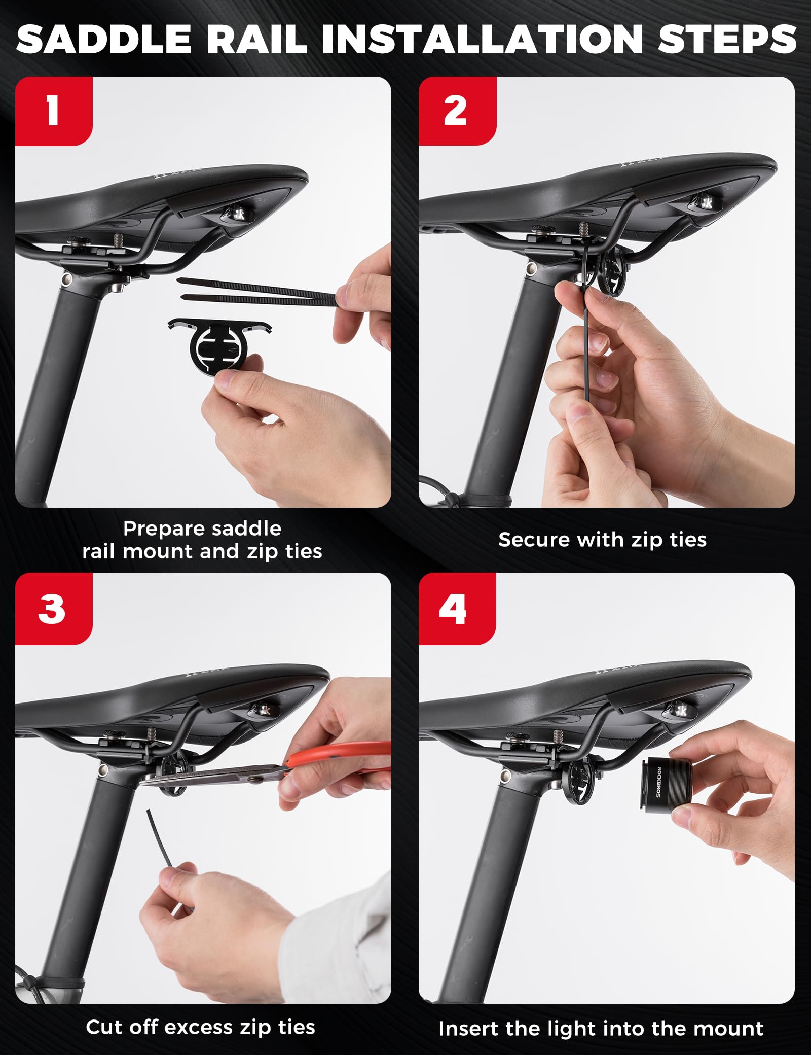 ROCKBROS Luce Posteriore per Bici, Fanale Posteriore Fanalino con Freno Intelligente, LED COB a 4 modalità Illuminazione, Impermeabile IPX6, USB Ricaricabile, 2 Modi Installazione Facile